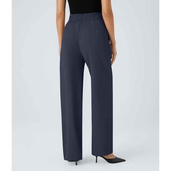 HALARA Pants - HALARA NWT High Waisted “Parisian Night” Navy Straight Leg Work Pant Size Medium